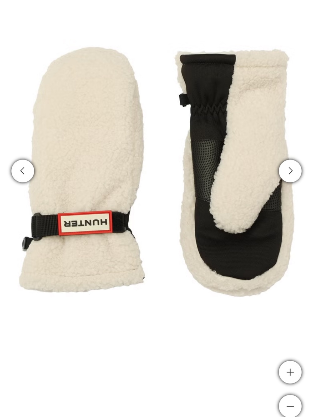 NWT Hunter Teddy Mittens Cream Size L/XL Fleece Lined Touchscreen
